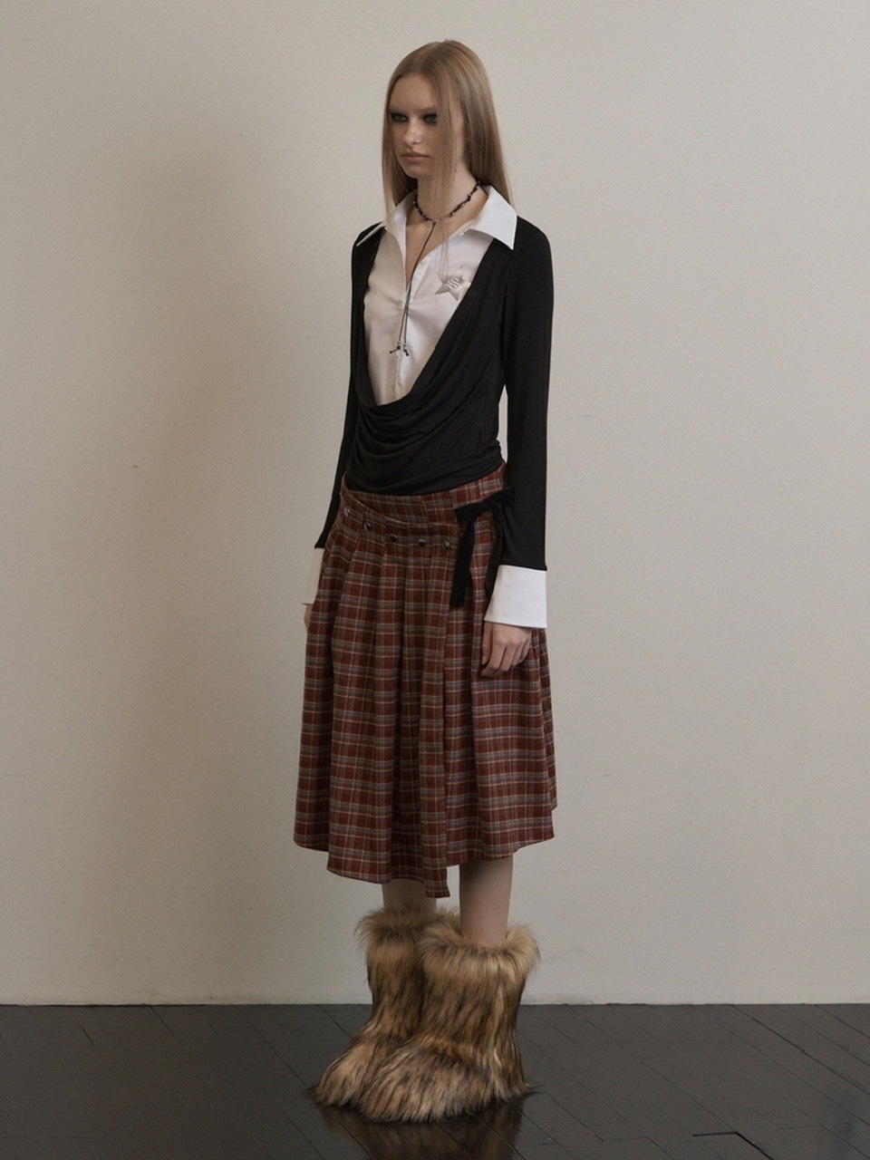 【SETUP-EXE】CHECK WRAP SKIRT ★韓国人気★ 追跡付 SETUP-EXE】CHECK WRAP SKIRT | OUR BRAND,SETUP-EXE | PRESSING