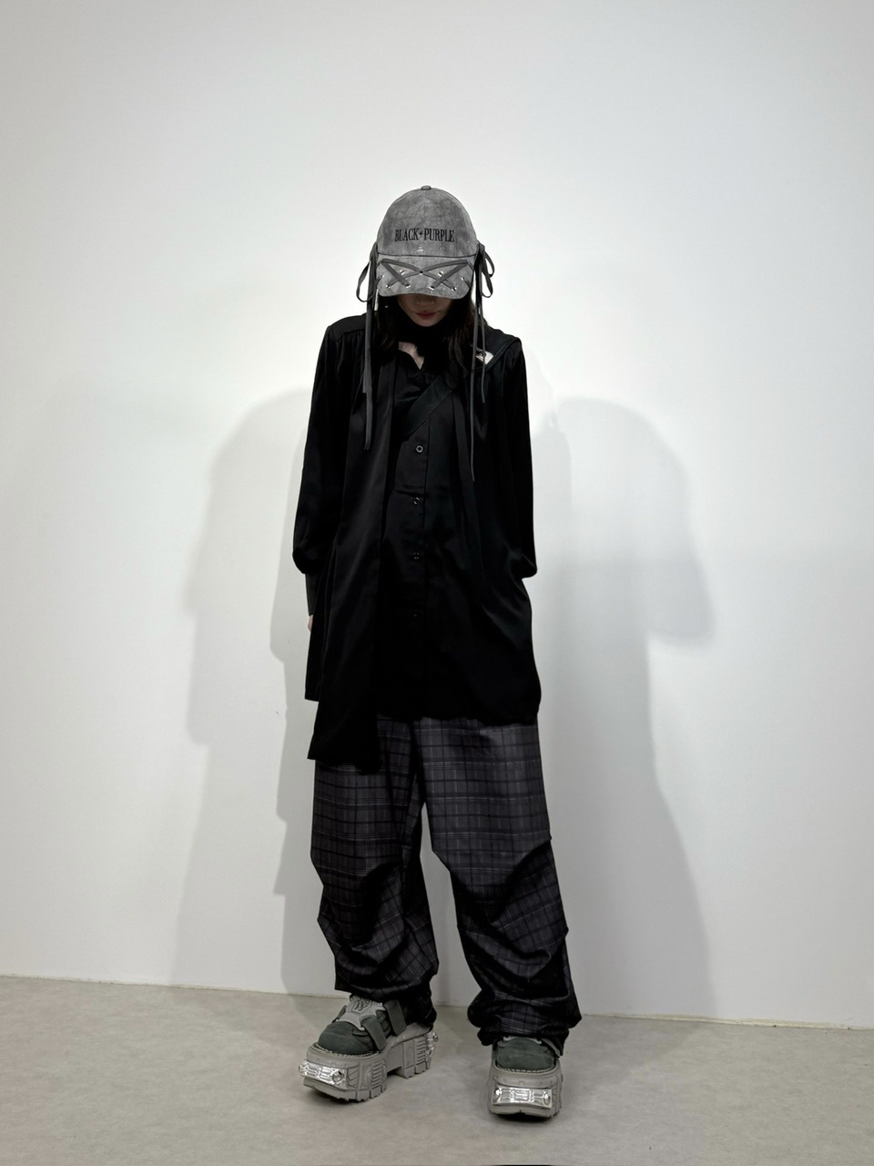 受注制【Nerd out XU】check tuck wide pants