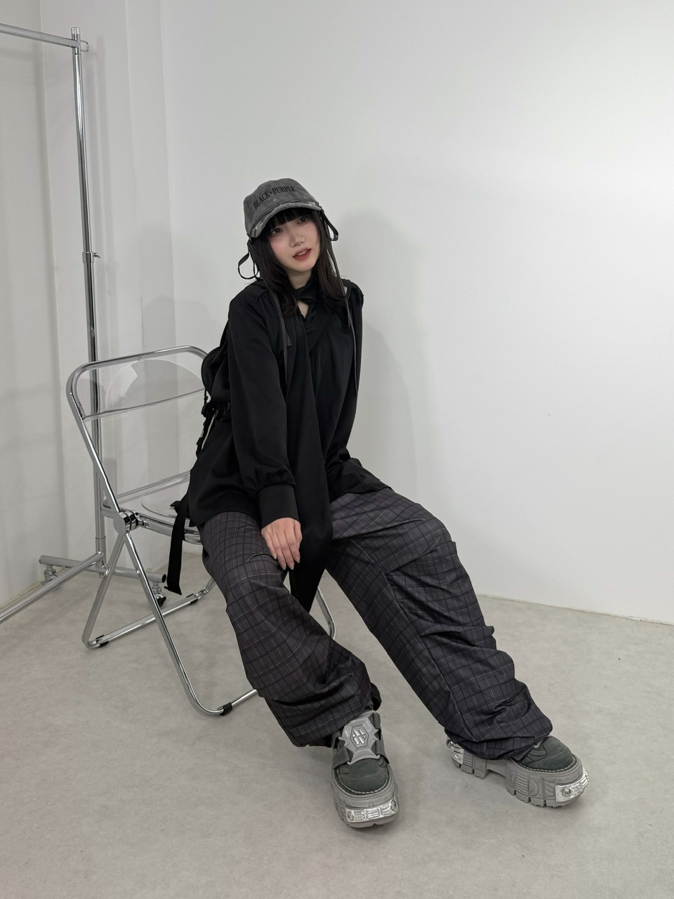 受注制【Nerd out XU】check tuck wide pants