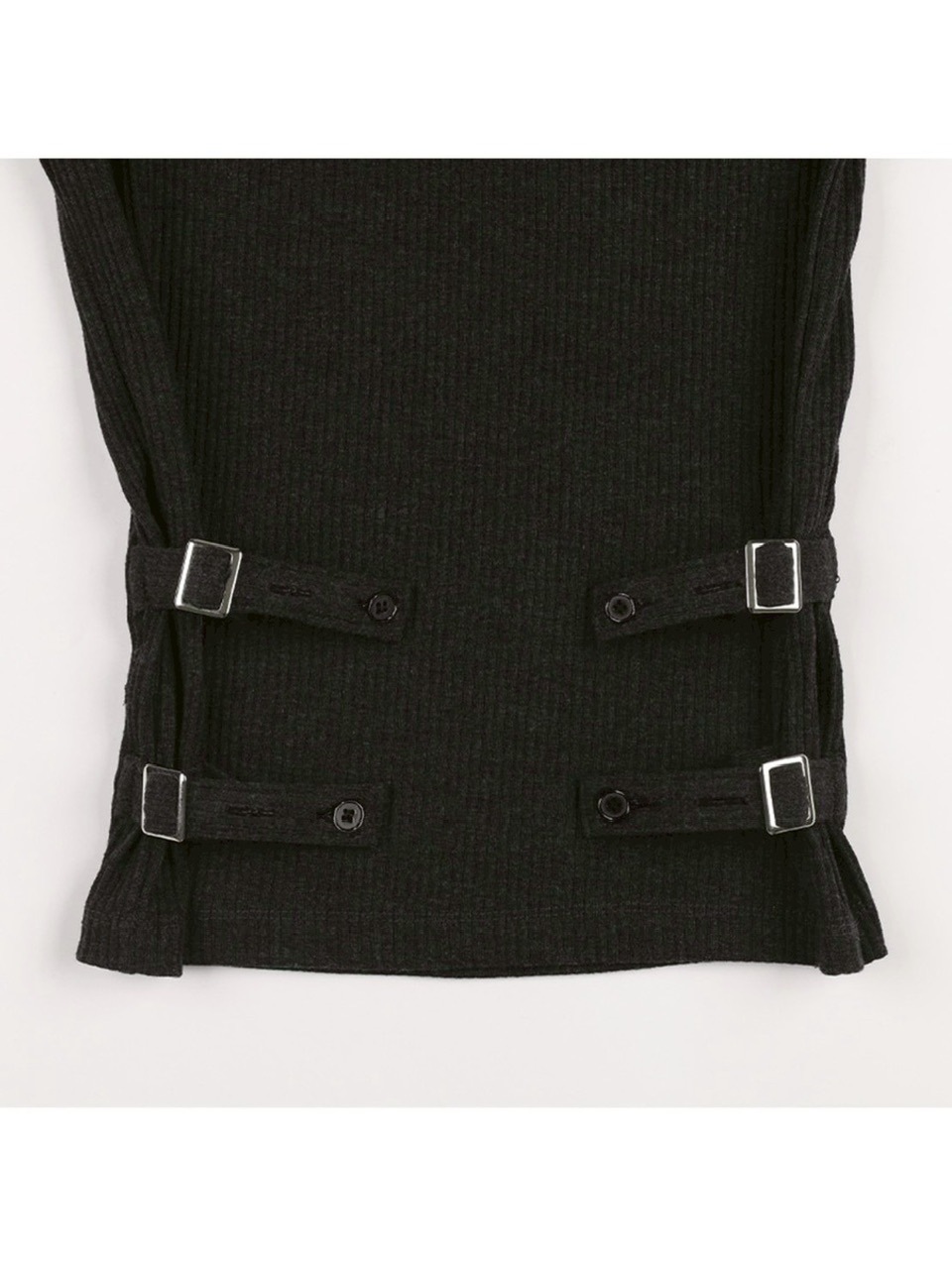 ★FANCYCLUB★SIDE BUCKLE RIBBED TEE (CHARCOAL)★正規品/人気 FANCY CLUB】SIDE BUCKLE RIBBED TEE | ITEM,TOPS,TEE