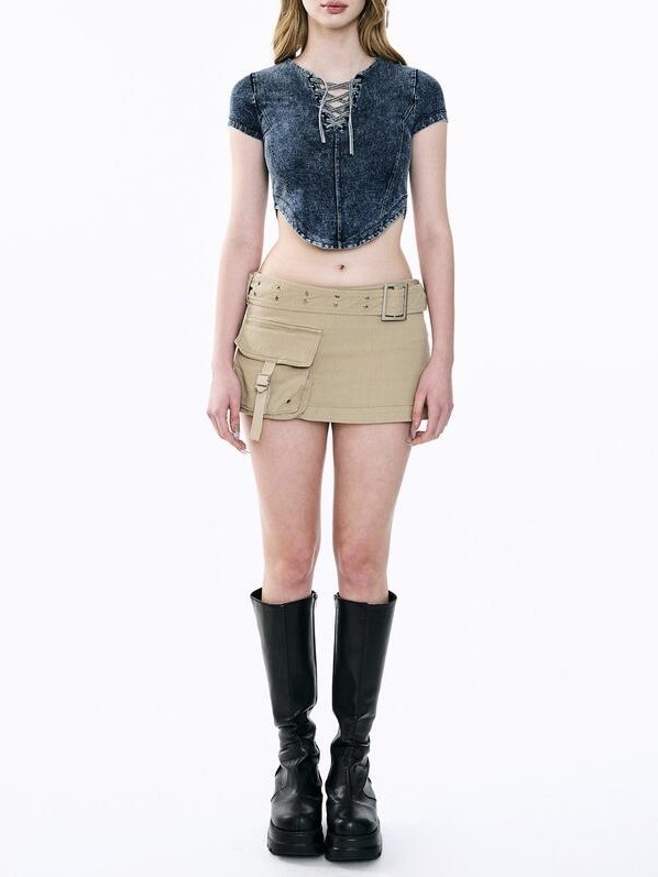 ODDONEOUT】Washing denim Vneck top | OUR BRAND,ODDONEOUT