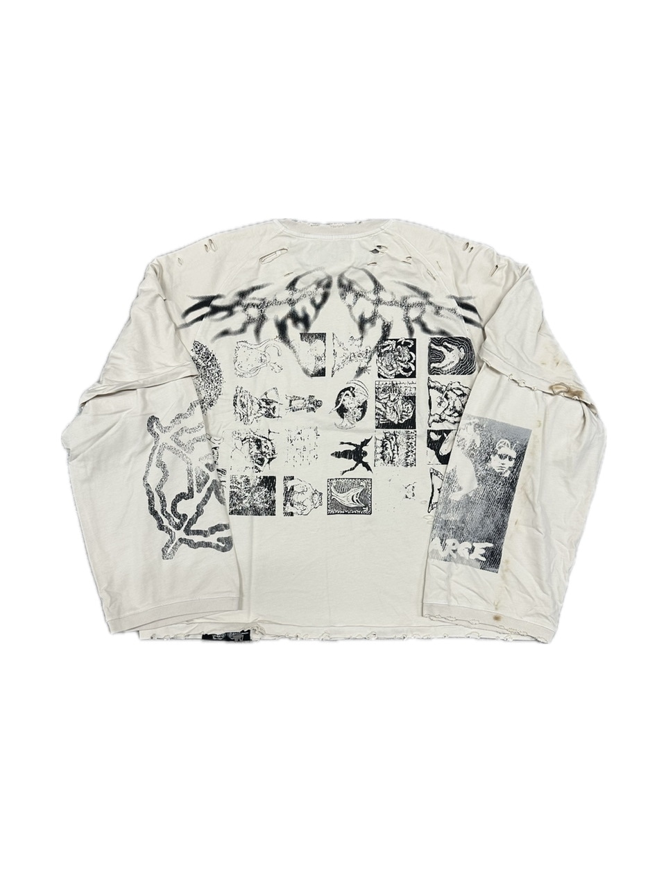 F.V.V.O】SKELETON BROKEN HOLE T-SHIRT | OUR BRAND,F.V.V.O