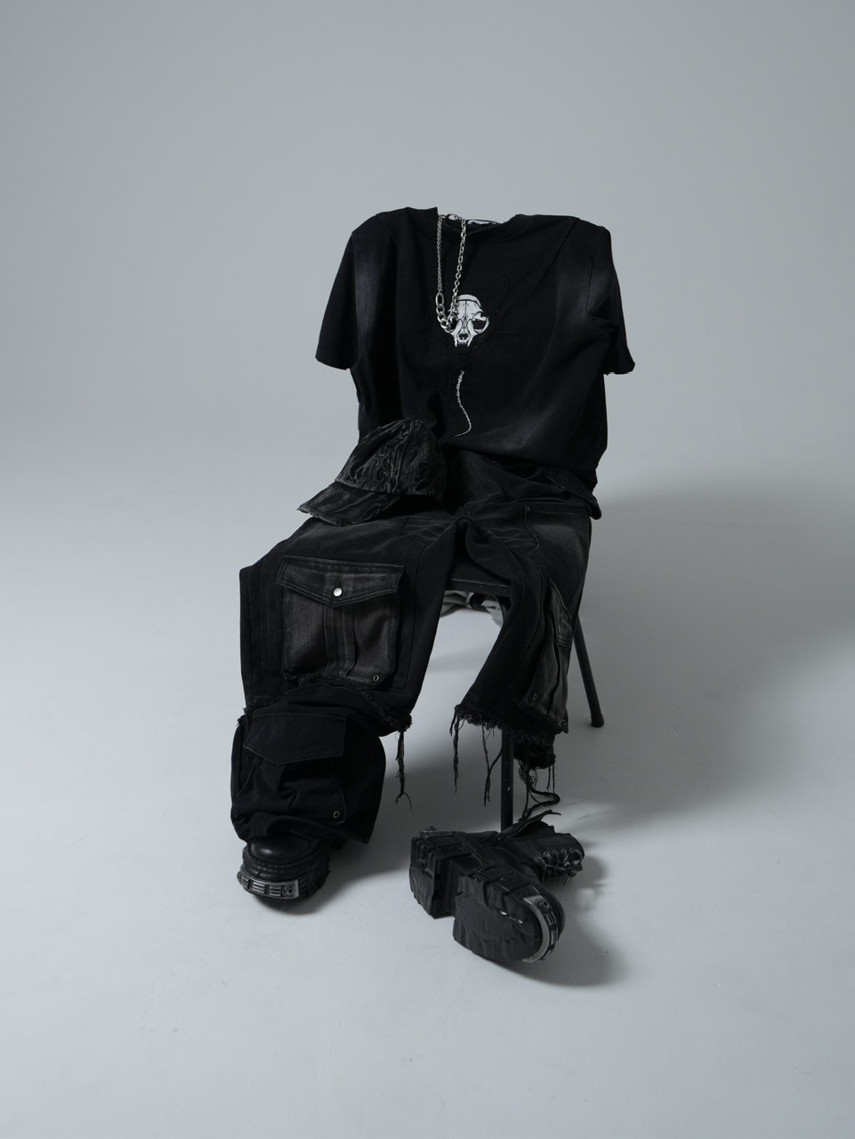 【CHIKASHITSU PLUS HIGH】Dual chain necklace