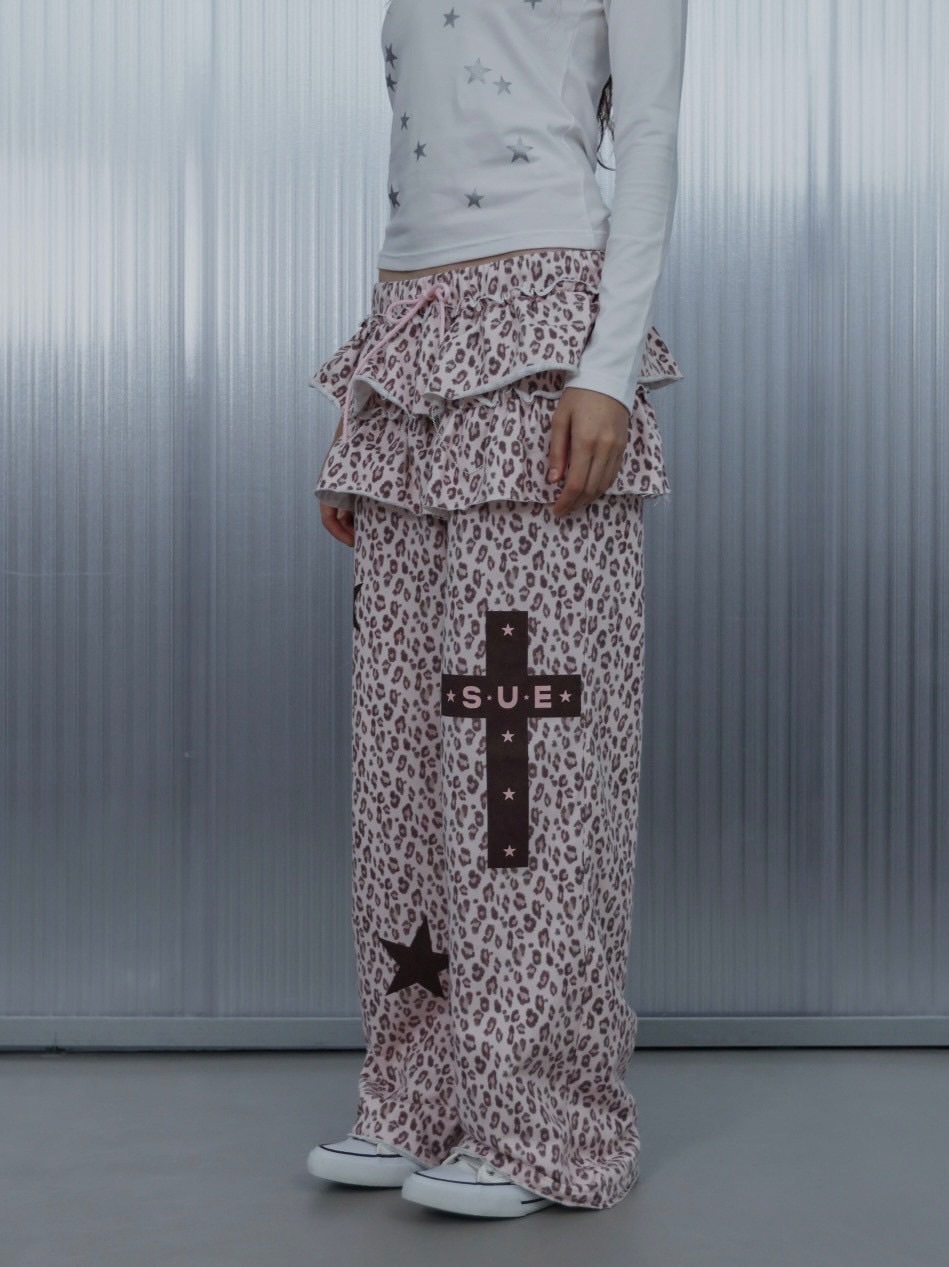 SETUP‐EXE】FRILL LEOPARD PRINT PANTS / 【セットアップエグゼ