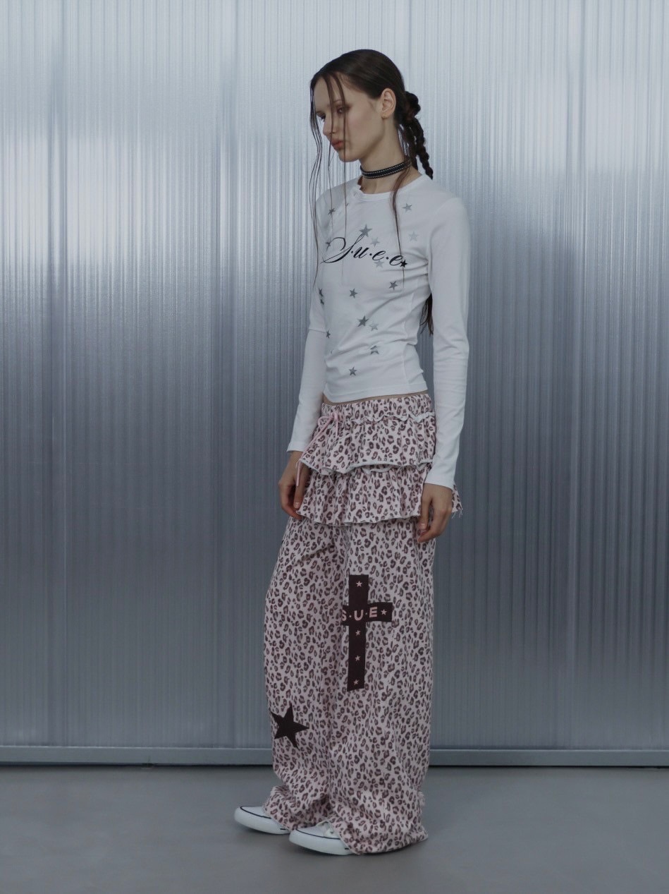 SETUP‐EXE】FRILL LEOPARD PRINT PANTS / 【セットアップエグゼ