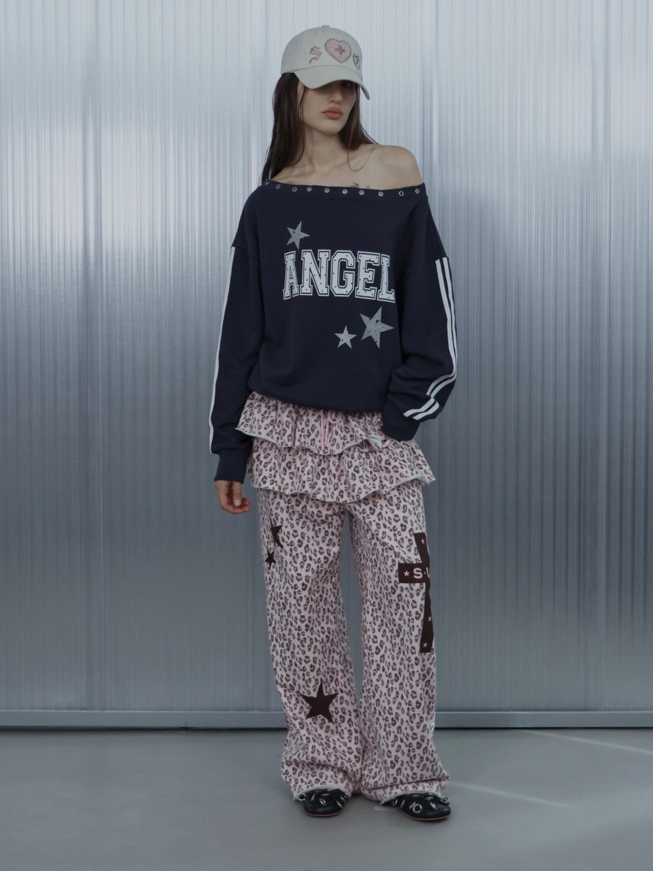 フェーブ　優雅なファッション　5点セット エリック・エ・ジル　希少 SETUP‐EXE】FRILL LEOPARD PRINT PANTS / 【セットアップエグゼ