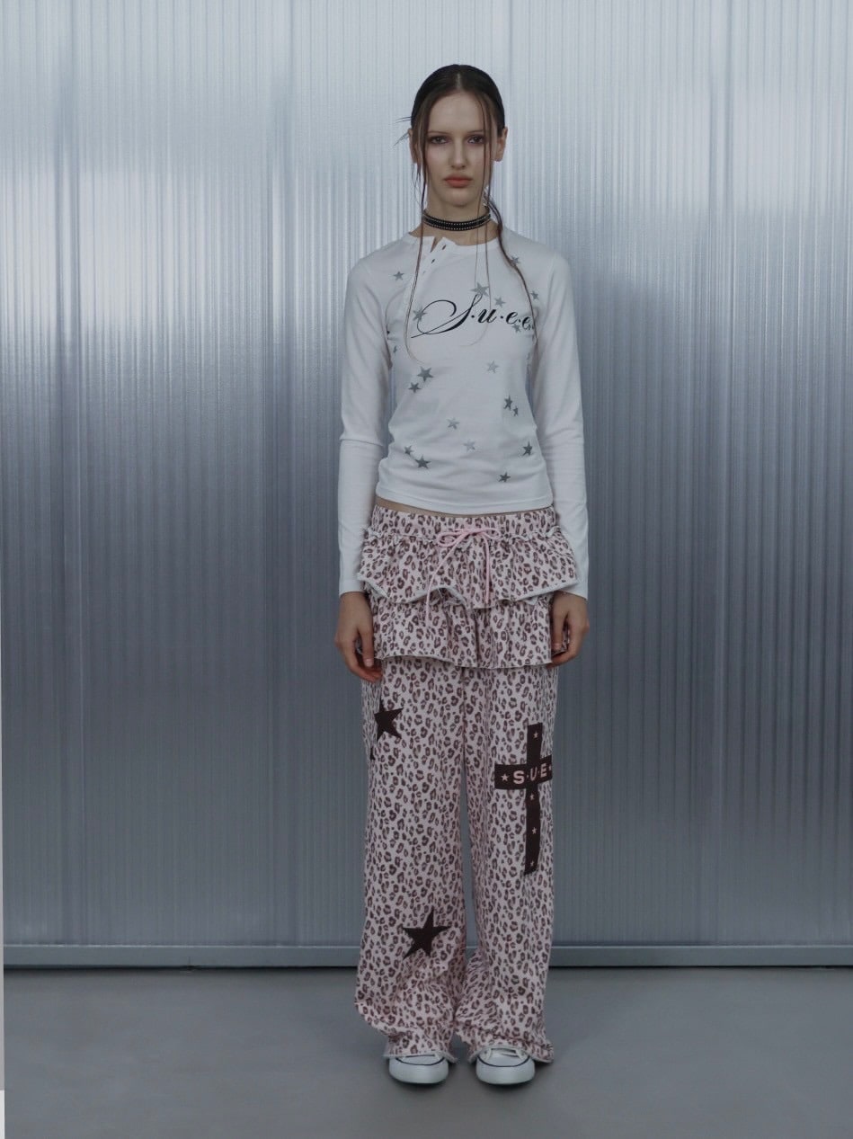 SETUP‐EXE】FRILL LEOPARD PRINT PANTS / 【セットアップエグゼ