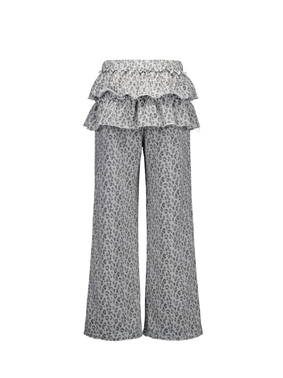 SETUP‐EXE】FRILL LEOPARD PRINT PANTS / 【セットアップエグゼ