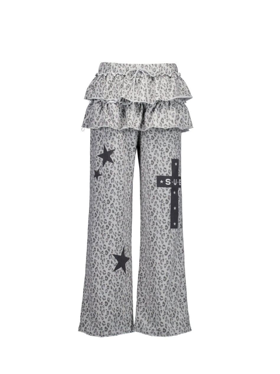 SETUP‐EXE】FRILL LEOPARD PRINT PANTS / 【セットアップエグゼ