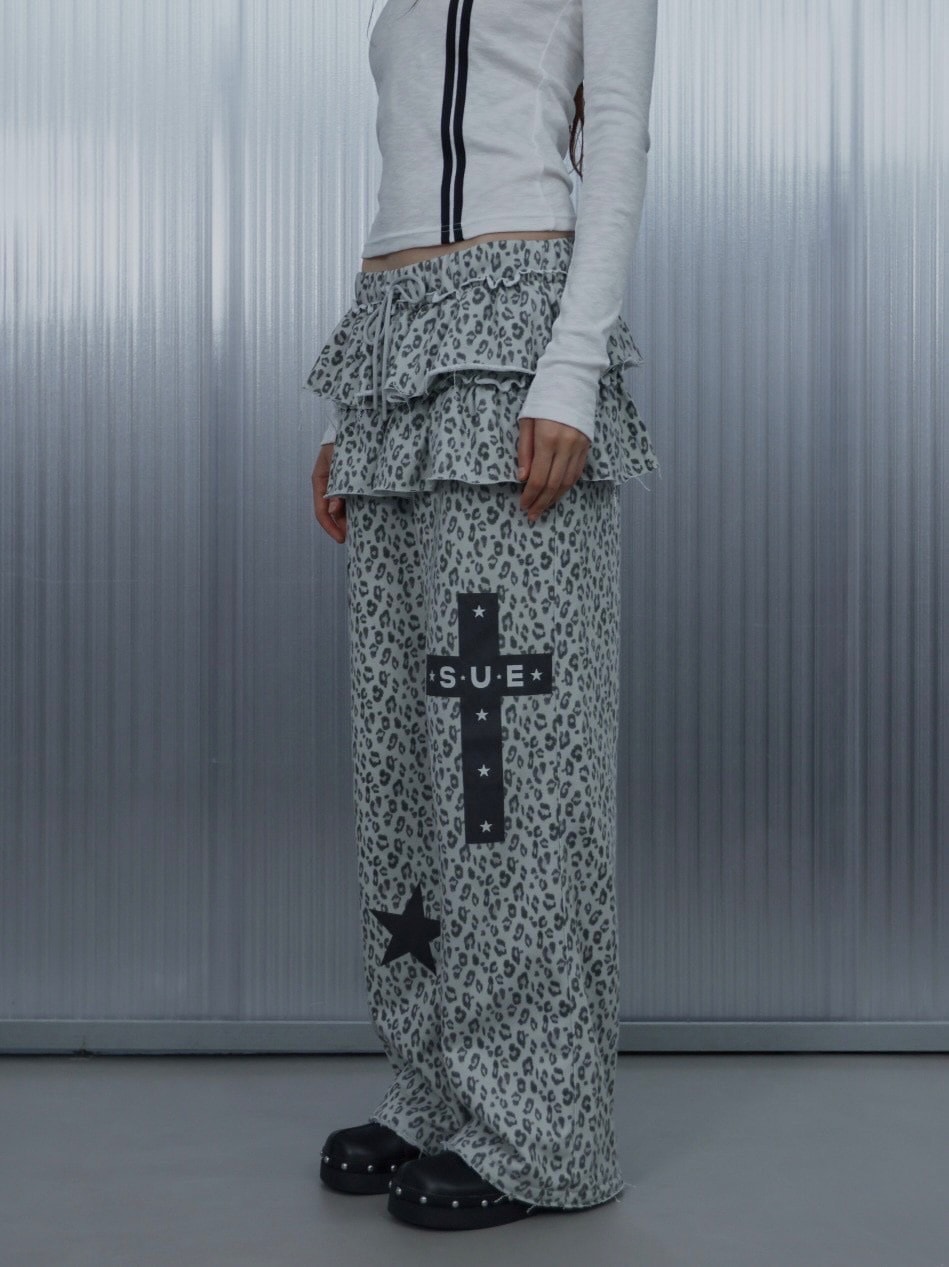 SETUP‐EXE】FRILL LEOPARD PRINT PANTS / 【セットアップエグゼ
