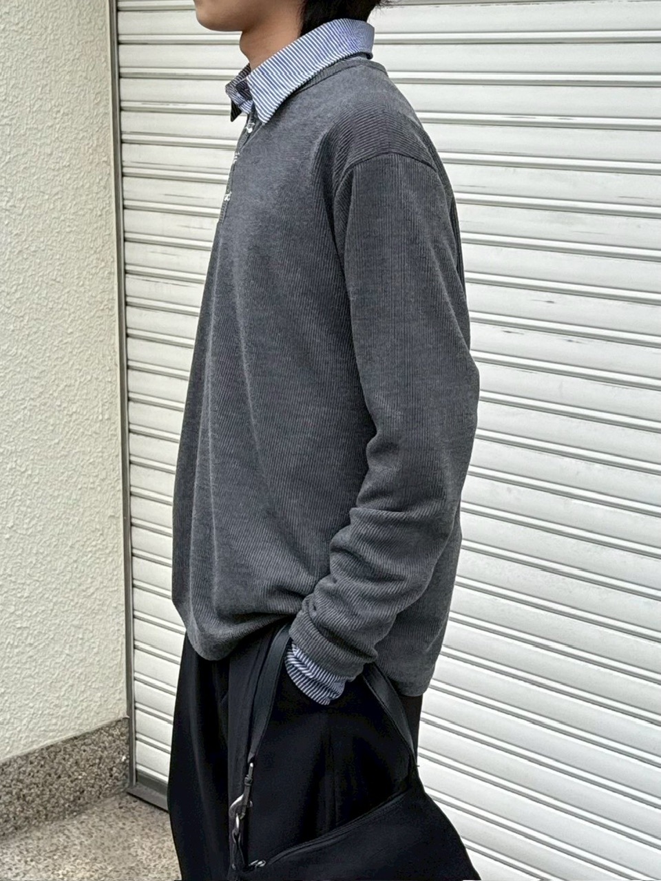 受注制【Chikashitsu +】front hook long sleeve knit / 【チカシツプラス】フロントフック長袖ニット (4color)