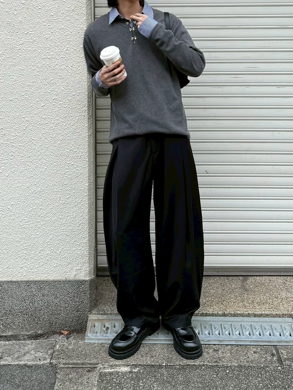 受注制【Chikashitsu +】front hook long sleeve knit / 【チカシツプラス】フロントフック長袖ニット (4color)