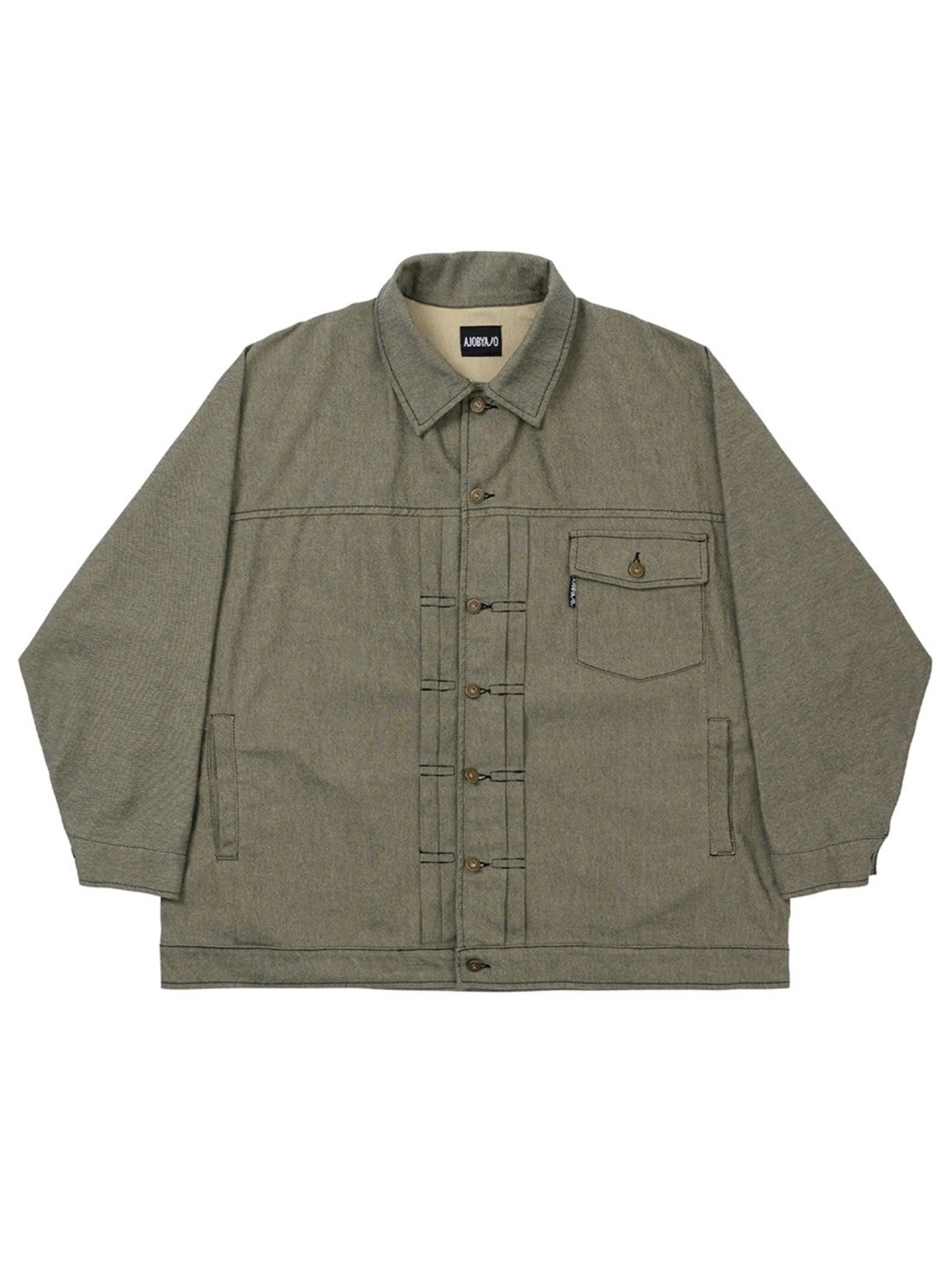 【AJOBYAJO】Batwing Two-Tone Twill Jacket