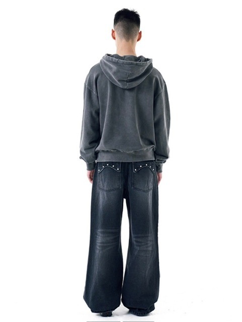 ◆AAKAM◆ Multi Studded Denim Pants Blue AAKAM】Multi Studded Denim Pants | OUR BRAND,AAKAM