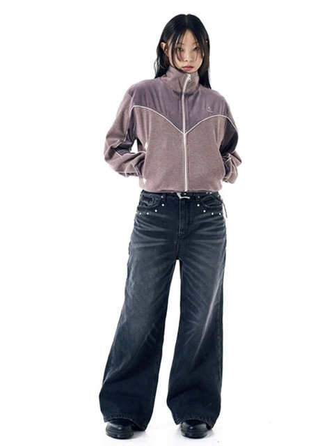 ◆AAKAM◆ Multi Studded Denim Pants Blue AAKAM】Multi Studded Denim Pants | OUR BRAND,AAKAM