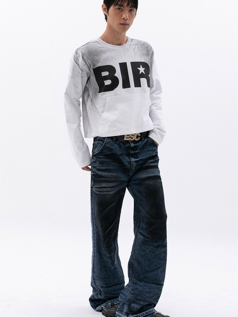 【ESC STUDIO】hand bridge washing flared denim pants