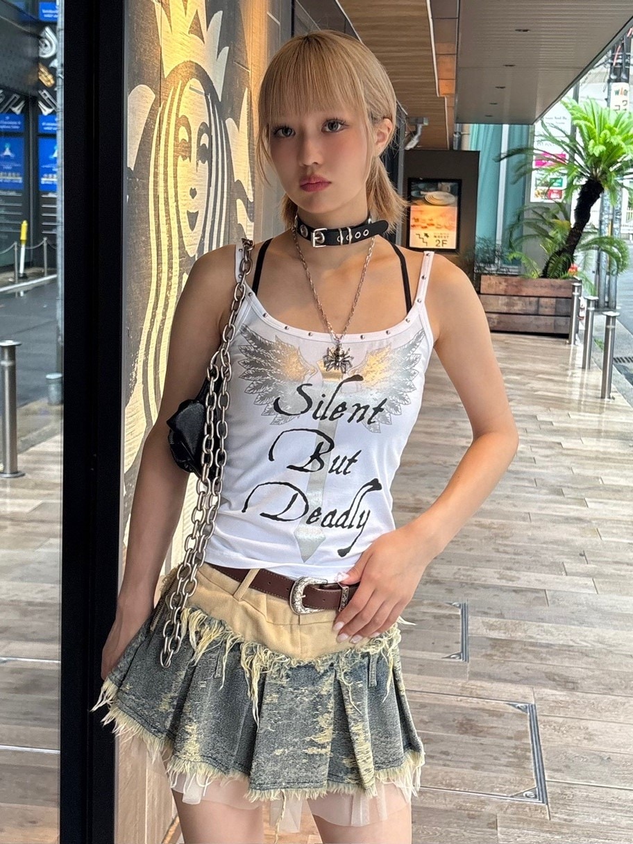 SETUP‐EXE】CROSS STUDDED SLEEVELESS / 【セットアップエグゼ】クロス