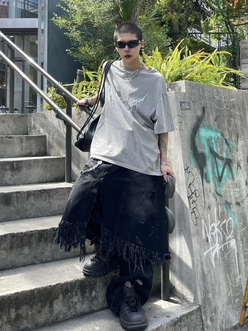 受注制【Never mind the XU】VENTIQUE tee (2color) / 【ネバーマインドザエックスユー】プリント半袖Tシャツ