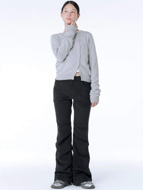 ◆MISEKI SEOUL◆ Cotton shirring bootscut pants BROWN MSK252 Miseki seoul】Shirring bootscut pants | OUR BRAND,Miseki