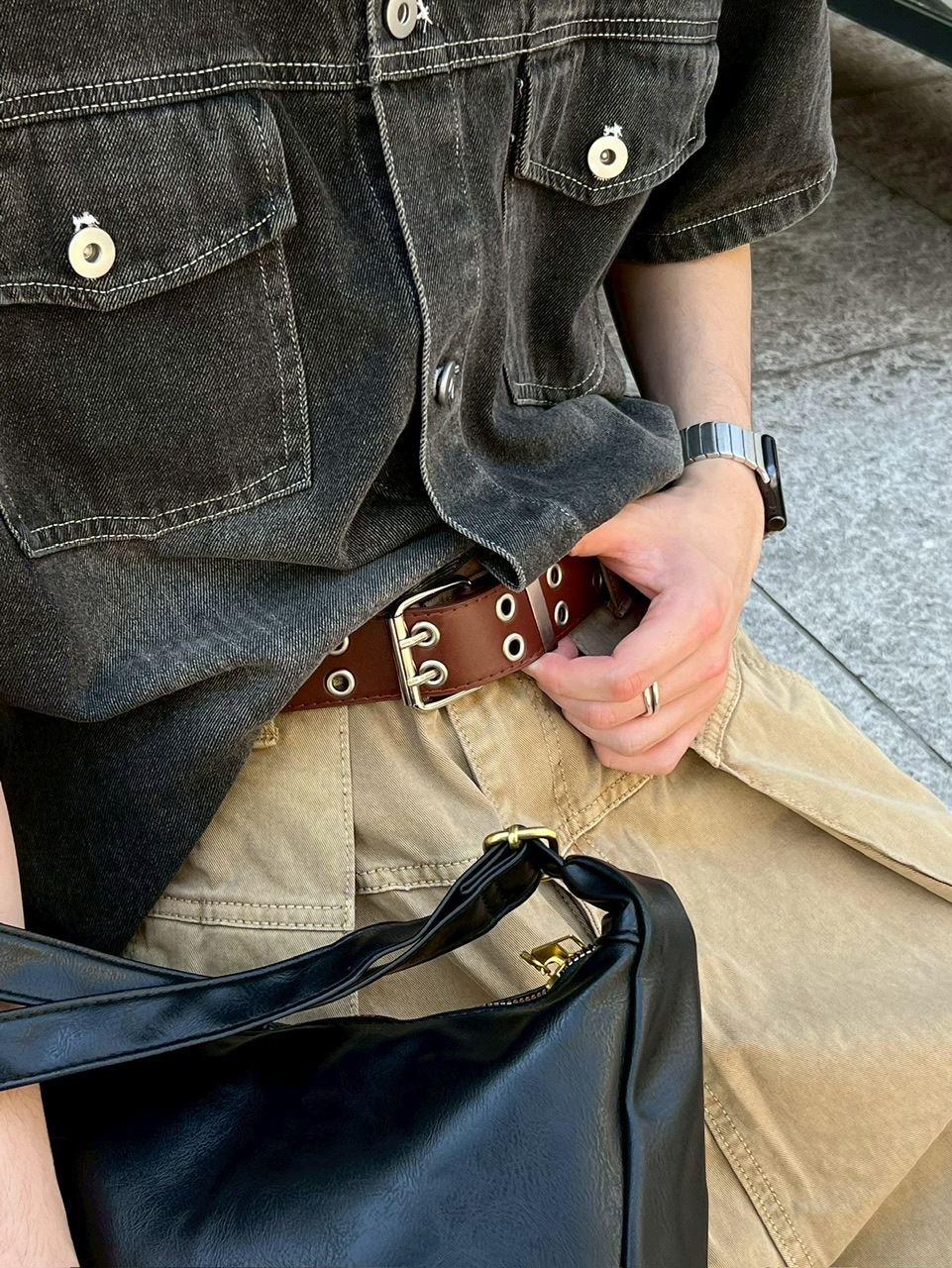 受注制【Chikashitsu +】eyelet belt (4color) | OUR BRAND