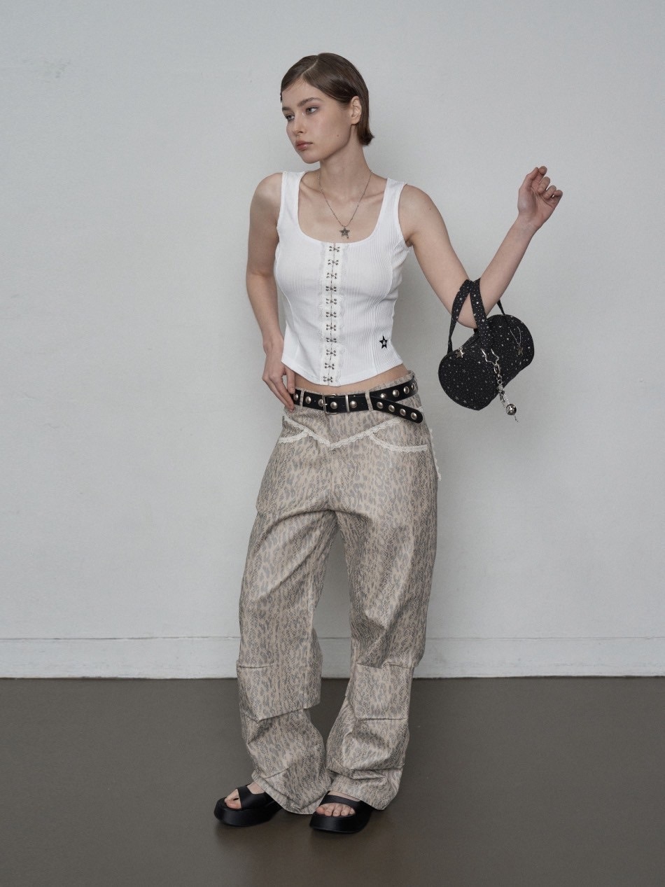 ★SETUP-EXE★LACE HOOK SLEEVELESS / WHITE★正規品/韓国送料込 SETUP‐EXE】LACE HOOK SLEEVELESS / 【セットアップエグゼ
