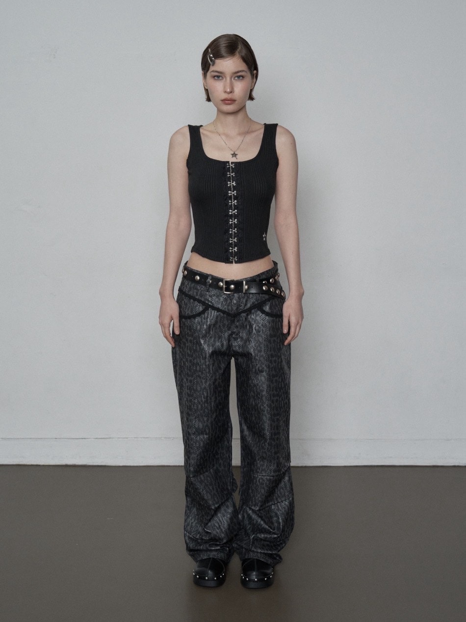 ★SETUP-EXE★LACE HOOK SLEEVELESS / BLACK★正規品/韓国送料込 SETUP‐EXE】LACE HOOK SLEEVELESS / 【セットアップエグゼ