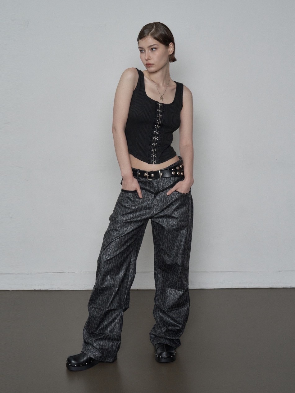 ★SETUP-EXE★BABY WIDE NECK TOP / BLACK★正規品/韓国送料込 SETUP‐EXE】LACE HOOK SLEEVELESS / 【セットアップエグゼ