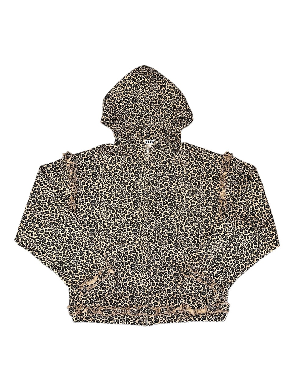 GATELESS】 LEOPARD FRILL ZIP UP HOODIE / 【ゲートレス】レオパード