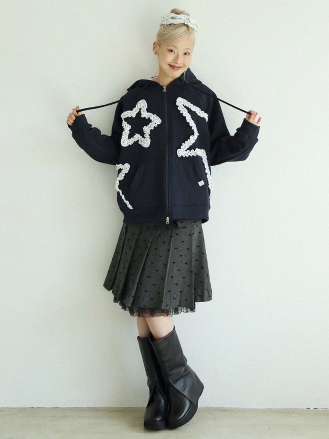 【Uglyshadow】RIBBON MIDI SKIRT