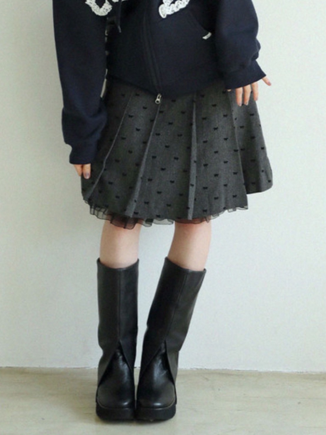 【Uglyshadow】RIBBON MIDI SKIRT