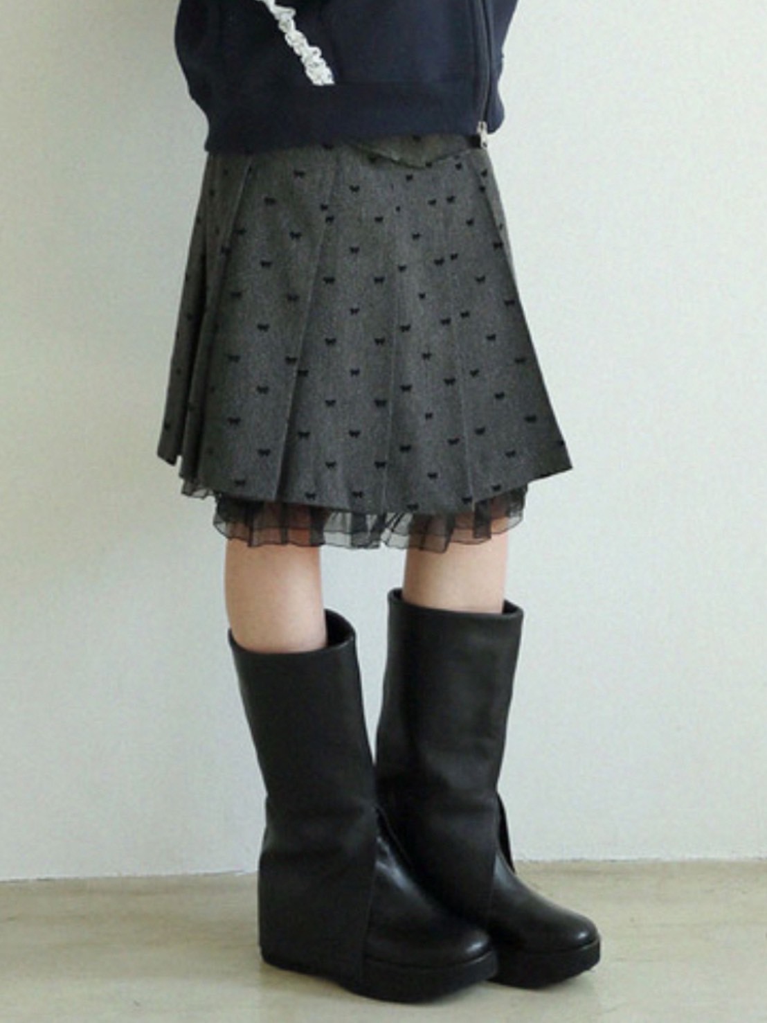 【Uglyshadow】RIBBON MIDI SKIRT