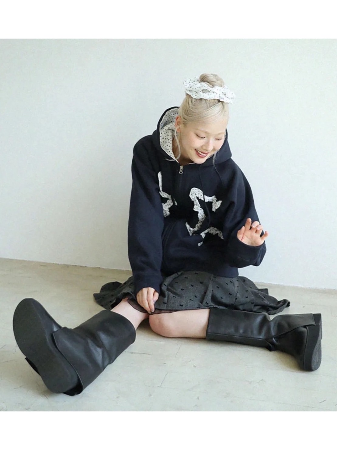 【Uglyshadow】RIBBON MIDI SKIRT