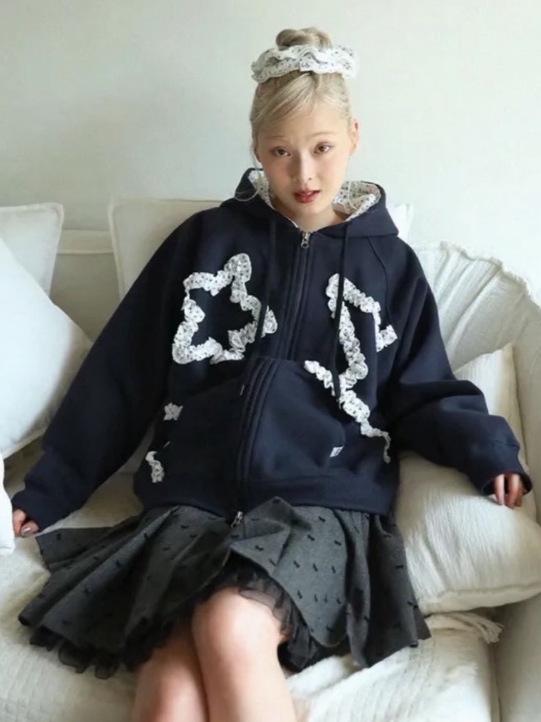 【Uglyshadow】RIBBON MIDI SKIRT