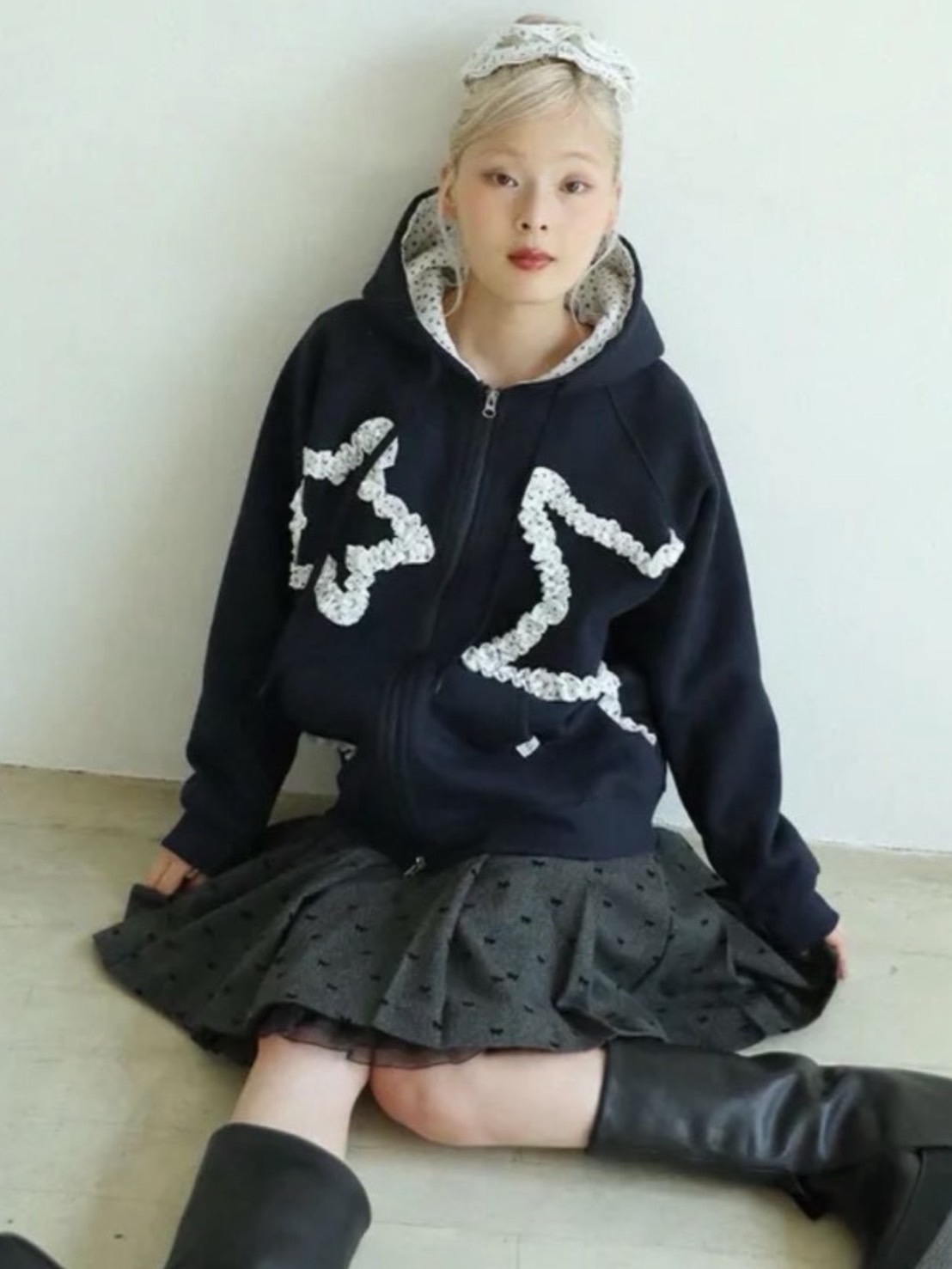 【Uglyshadow】RIBBON MIDI SKIRT