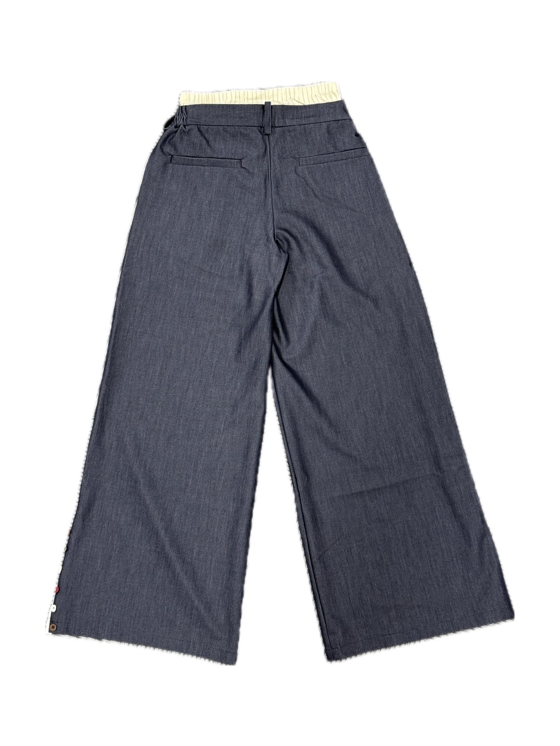 【TGNS】Fake Two-Piece Lace Button-Stitched Trousers / 【ツーガンズ】フェイクレイヤードボタンステッチスラックス