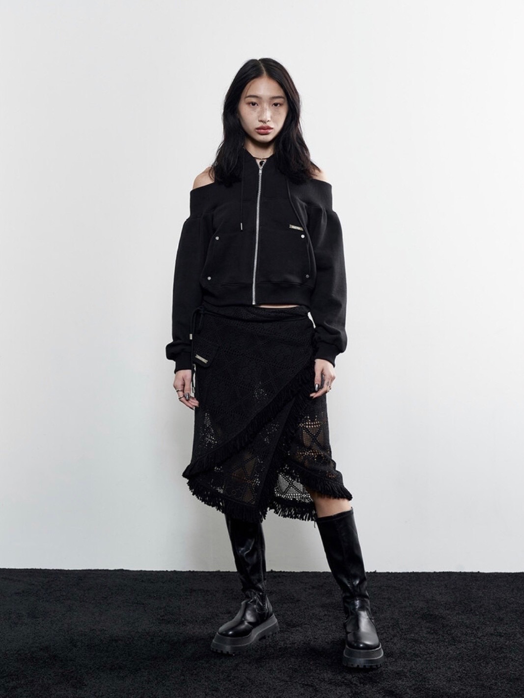 トップス GADID ANONIEM NICK BLACK Zip Up Hoodie トップス GADID ANONIEM NICK BLACK Zip Up Hoodie Men's Jake Casual