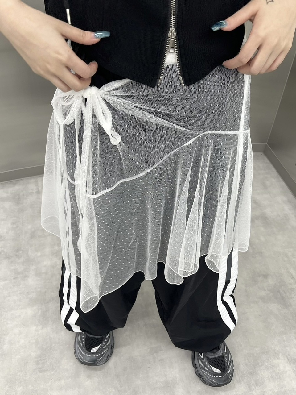 受注制【Never mind the XU】sheer layered skirt (2color) | OUR