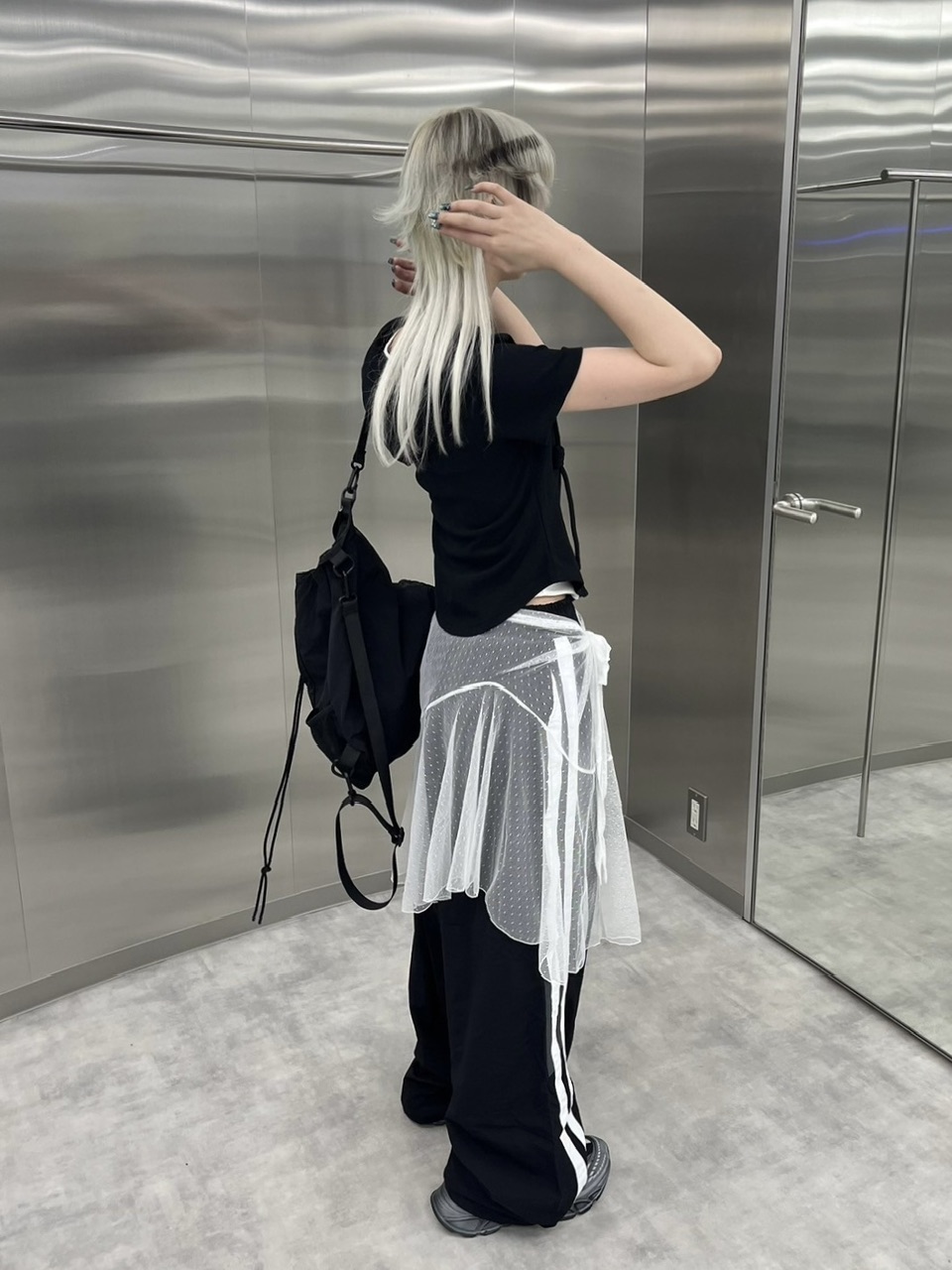 受注制【Never mind the XU】sheer layered skirt (2color) | OUR