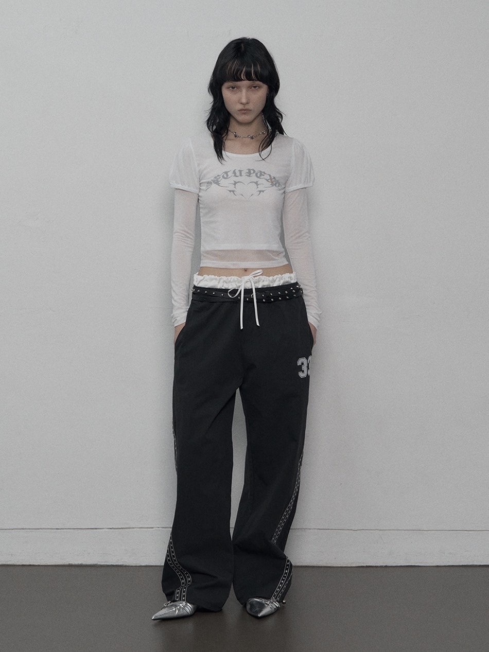【韓国人気】SETUPEXE FRILL 33 STAR LINE PANTS SETUP-EXE】33 STAR LINE PANTS | OUR BRAND,SETUP-EXE