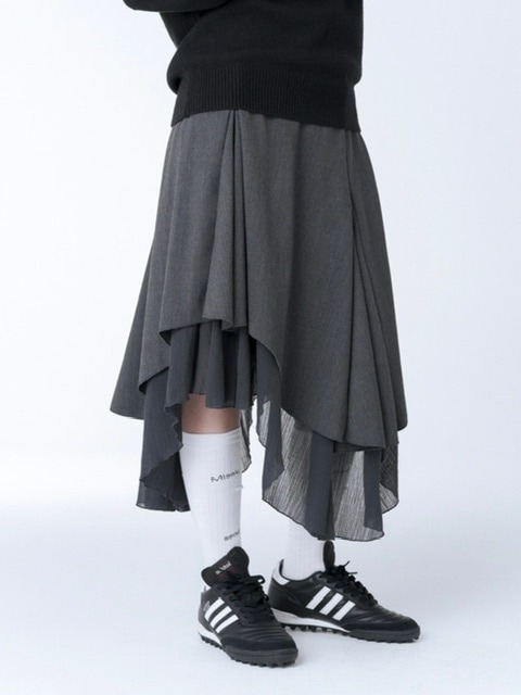 【MISEKI SEOUL】Unbalanced layered skirt / 追跡付 Miseki seoul】Unbalanced layered skirt | OUR BRAND,Miseki