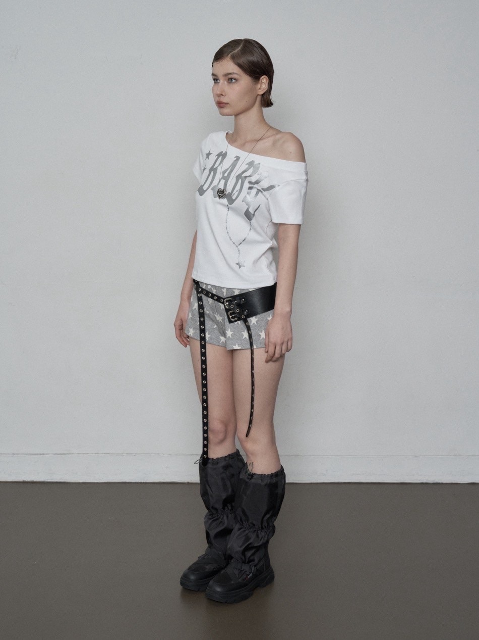 ★SETUP-EXE★BABY WIDE NECK TOP / BLACK★正規品/韓国送料込 SETUP‐EXE】BABY WIDE NECK TOP / 【セットアップエグゼ
