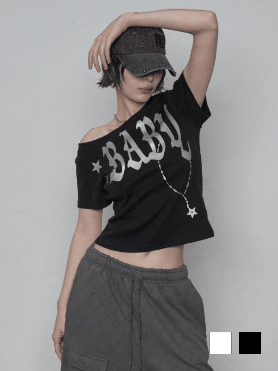 ★SETUP-EXE★BABY WIDE NECK TOP / PINK★正規品/韓国送料込 SETUP‐EXE】BABY WIDE NECK TOP / 【セットアップエグゼ