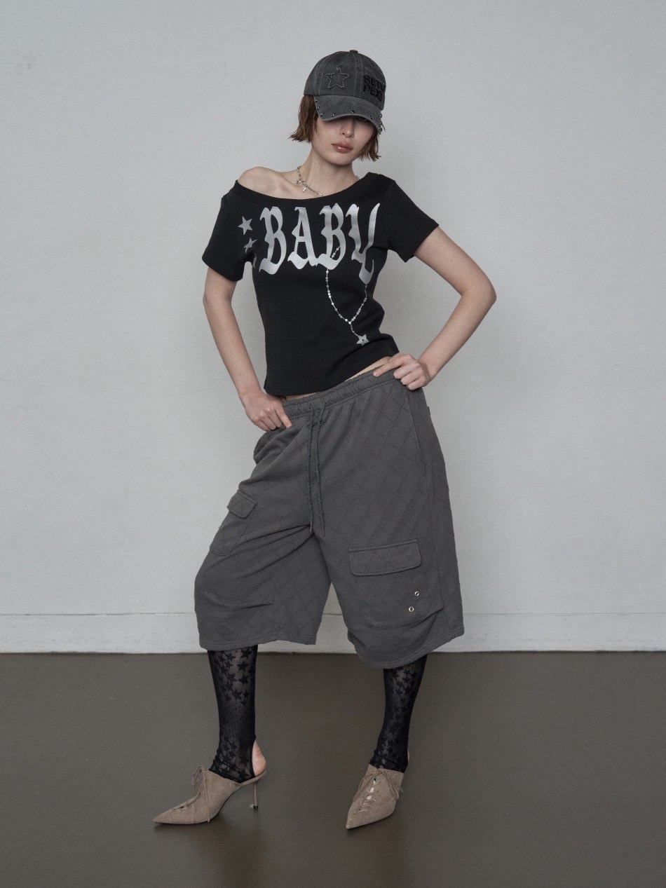 【SETUP-EXE】韓国人気★ BABY WIDE NECK TOP SETUP‐EXE】BABY WIDE NECK TOP / 【セットアップエグゼ