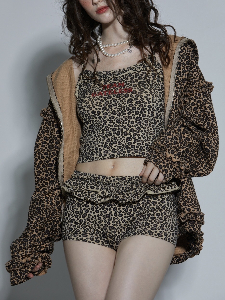GATELESS】LEOPARD FRILL MICRO MINI SHORT PANTS / 【ゲートレス
