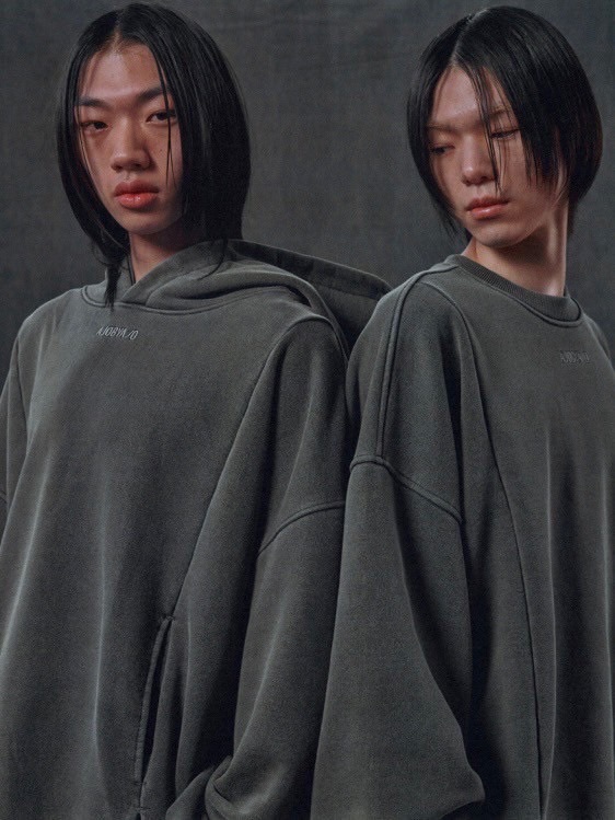 AJOBYAJO】Twofold Wide Washed Sweatshirt / 【アジョバイアジョ