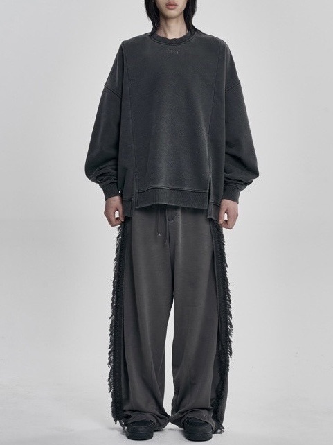 AJOBYAJO】Twofold Wide Washed Sweatshirt / 【アジョバイアジョ