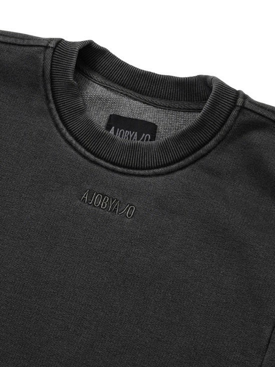 AJOBYAJO】Twofold Wide Washed Sweatshirt