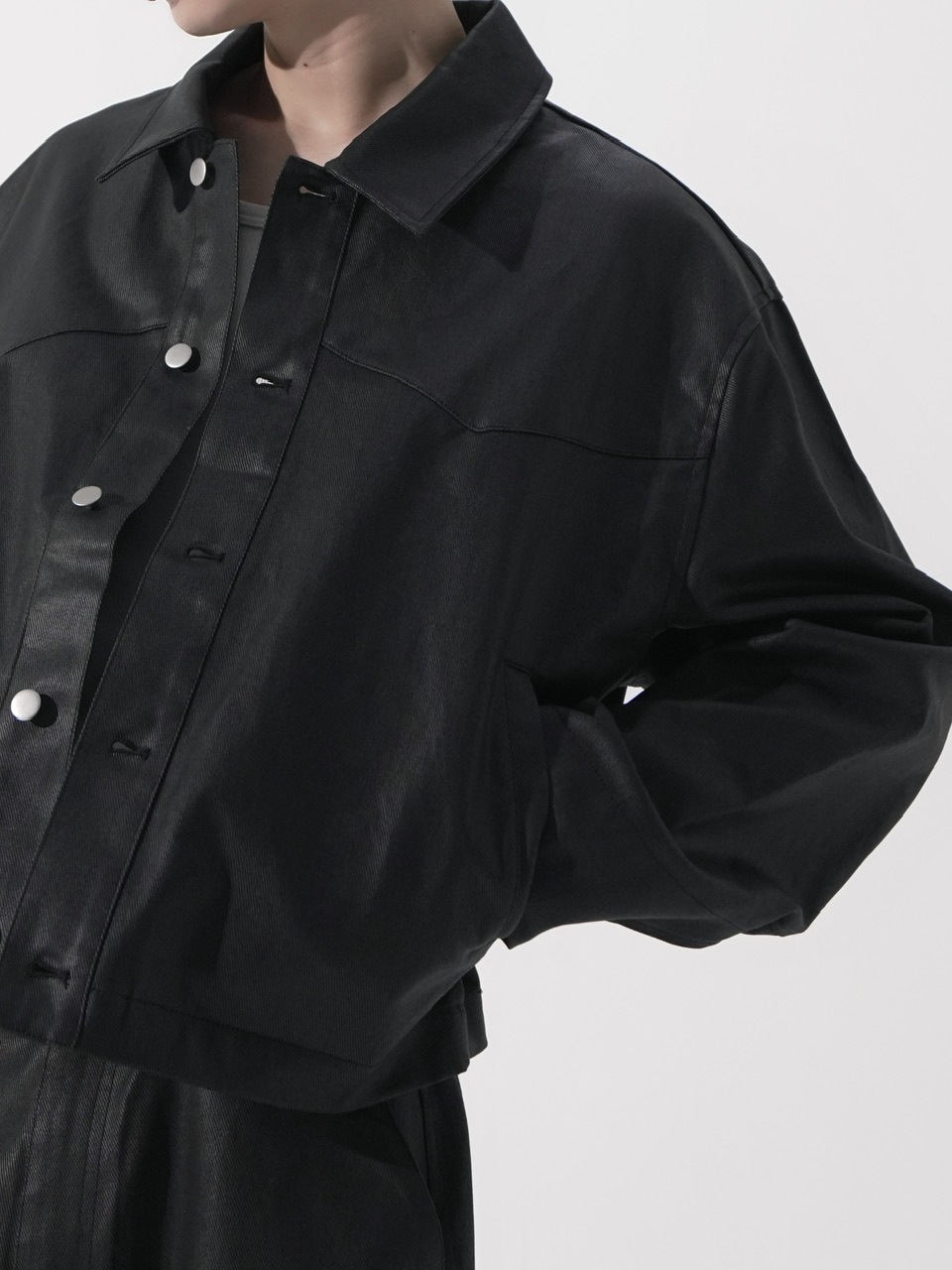 CS】coated denim jacket (black) | OUR BRAND,Chikashitsu +,CS