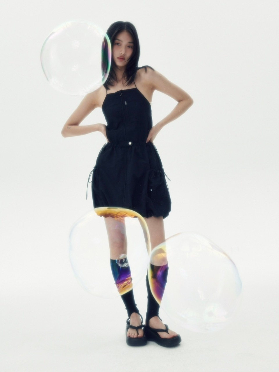 【runningHIGH】SLEEVELESS BALOON MINI DRESS