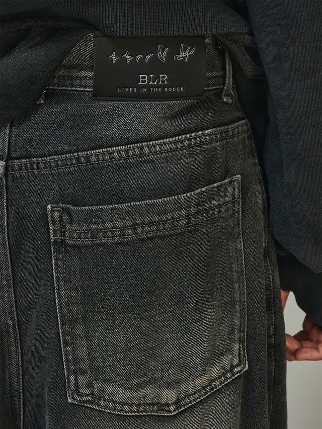 BLR BLUER】BLR Double Trident Washing Wide Denim Pants | OUR